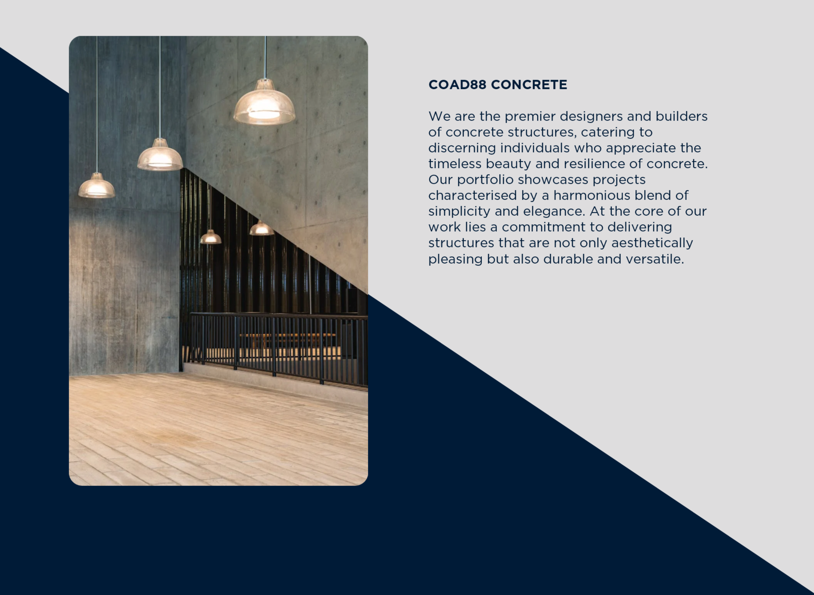 COAD88 concrete architecture project with supporting project text